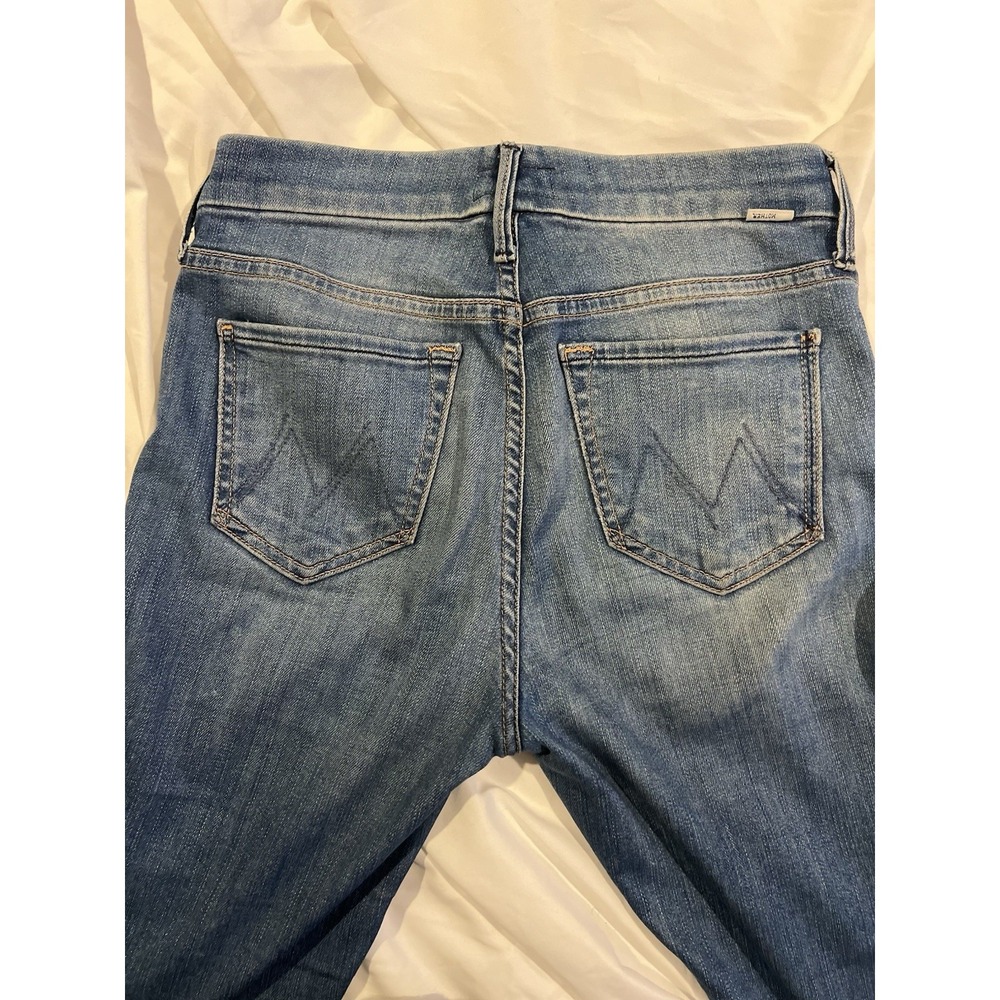 Mother Women's Blue Jeans Size 25 The Looked Ankle Fray Birds Of Paradise - Picture 13 of 15